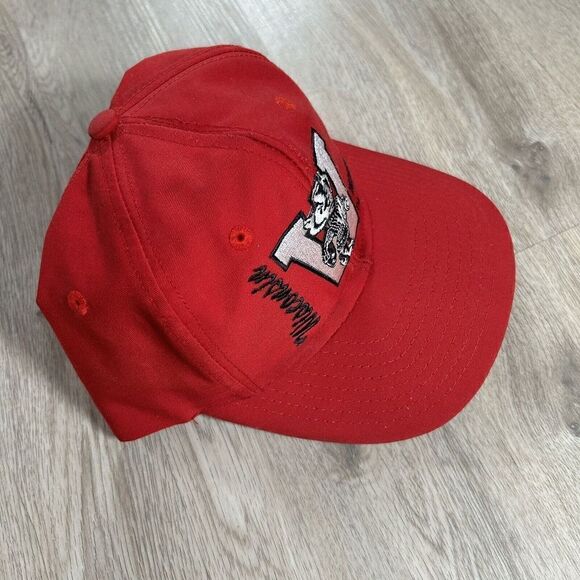 Vintage Wisconsin Badgers Hat Snapback NCAA College Football Red Front Row Cap‎ - Picture 7 of 8